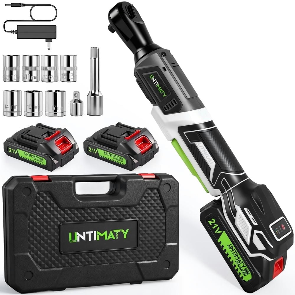 UMTIMATY 3/8" Cordless Electric Ratchet Wrench Set 2 x 2.0Ah Batteries: $53.09