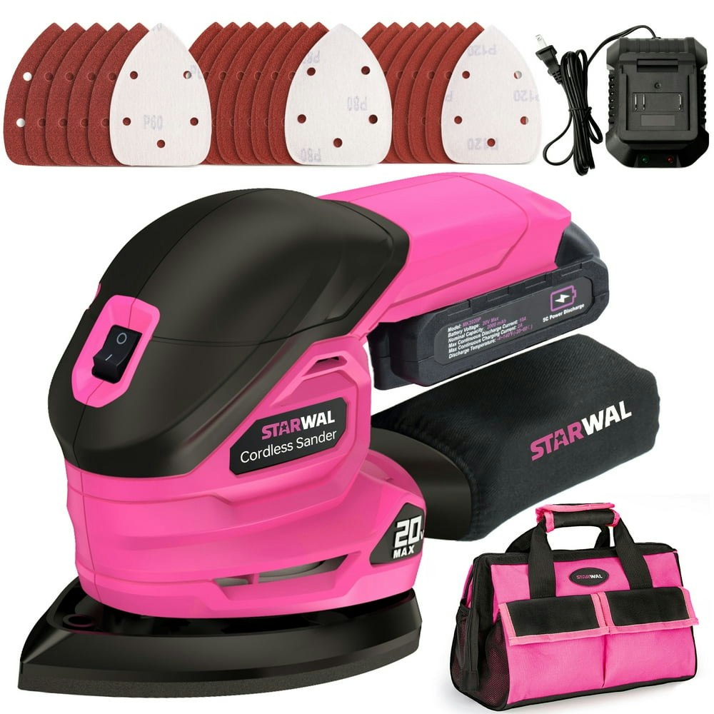 Starwal 20V Cordless Detail Sander 2.0Ah Battery and Charger Included: $53.99