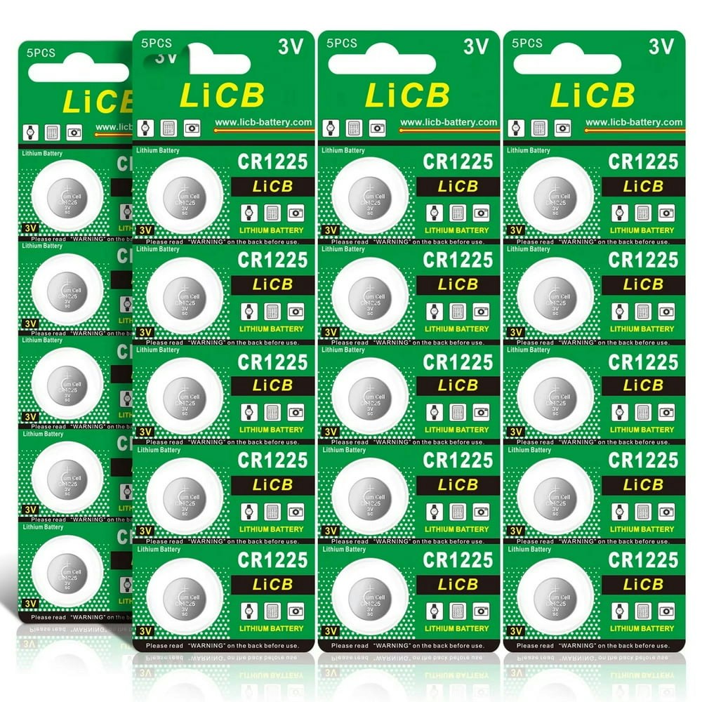LiCB CR1225 3V Lithium Coin Cell Batteries 20-Pack: $8.09