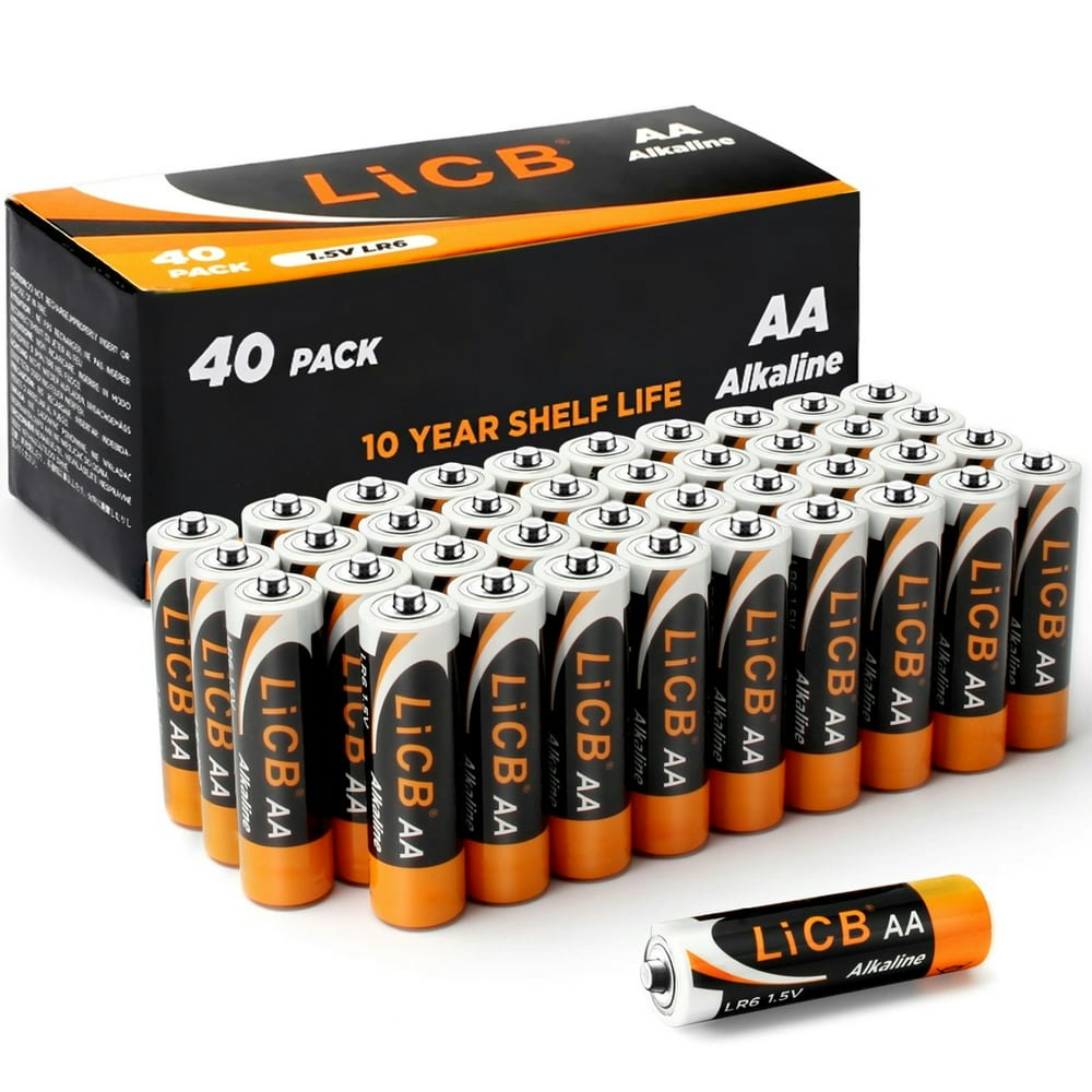 LiCB AA Alkaline Batteries 40-Pack: $15.69