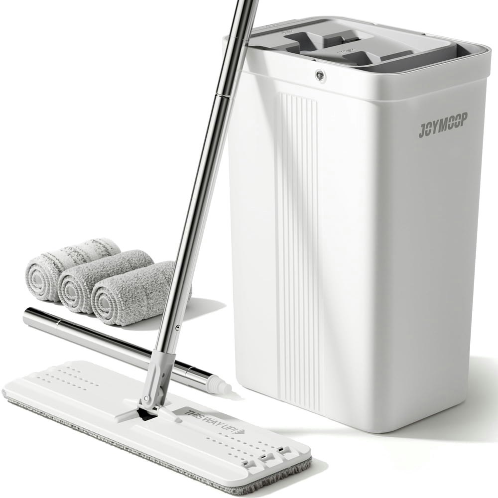 Joymoop Mop and Bucket with Wringer Set with 3 Microfiber Pads: $33.99 Joymoop Mop and Bucket with Wringer Set with 3 Microfiber Pads: $33.99