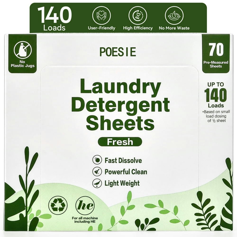 Poesie Laundry Detergent Sheets Fresh 140 Loads 70-Pack: $6.49 Poesie Laundry Detergent Sheets Fresh 140 Loads 70-Pack: $6.49