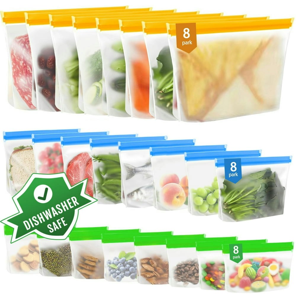 Reusable Silicone Food Storage Bag 24-Pack: $15.89 Reusable Silicone Food Storage Bag 24-Pack: $15.89