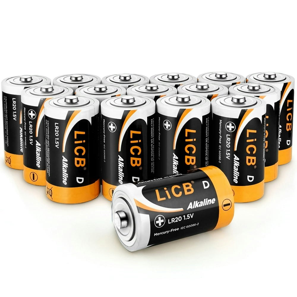 LiCB Alkaline D Batteries 16-Pack 1.5V: $26.49
