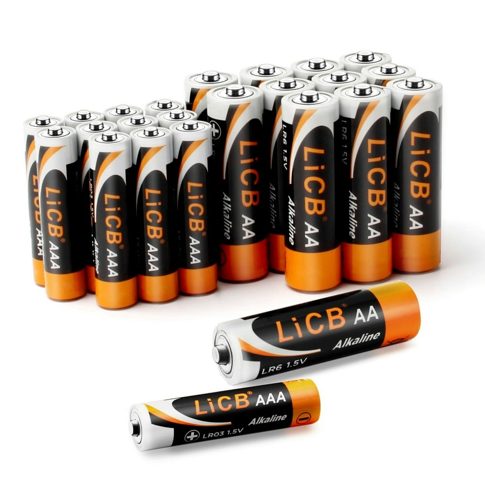 LiCB AA and AAA Alkaline Batteries 24-Pack: $11.69