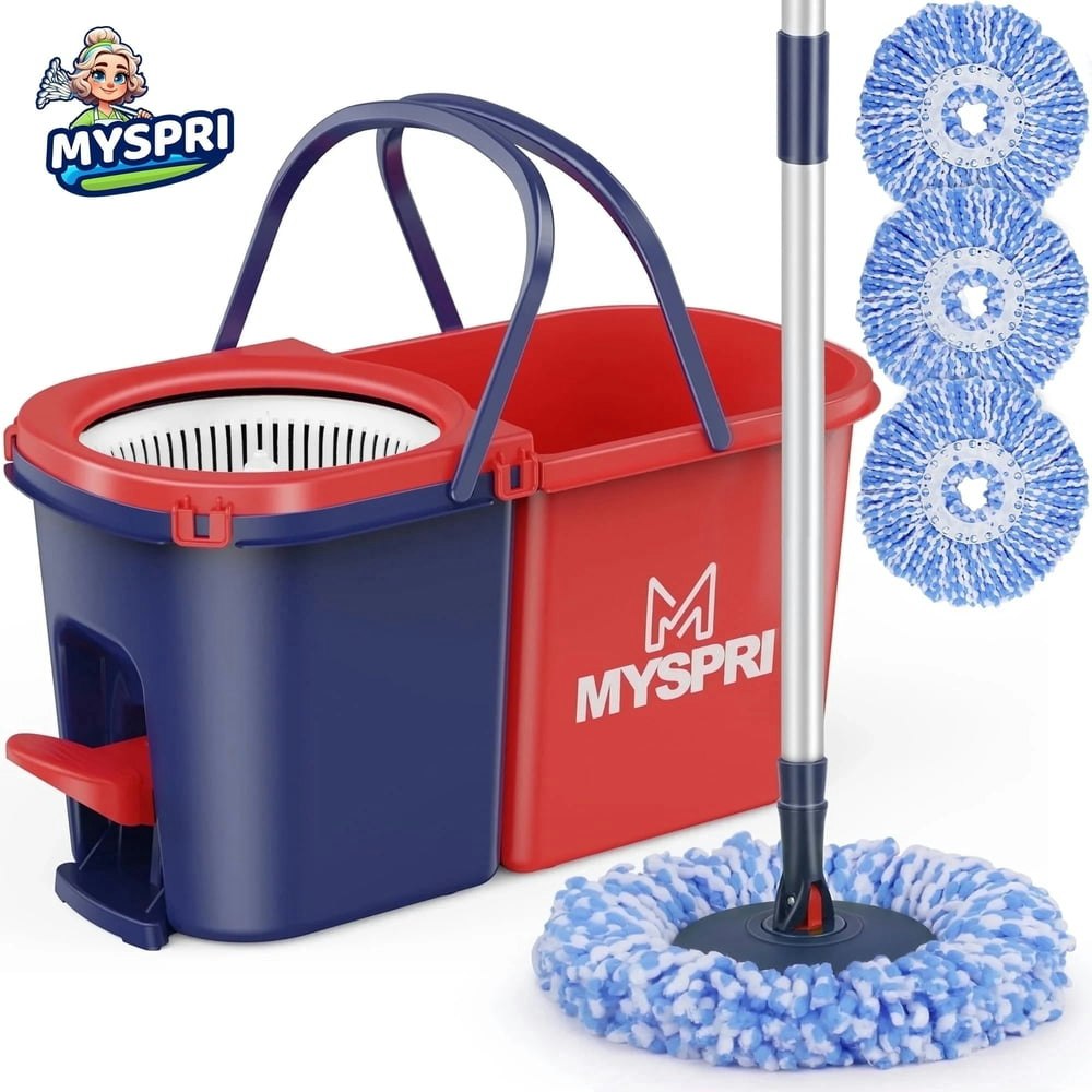 MySpri Spin Mop and Bucket System with Wringer 3 Microfiber Mop Pads: $34.85 MySpri Spin Mop and Bucket System with Wringer 3 Microfiber Mop Pads: $34.85