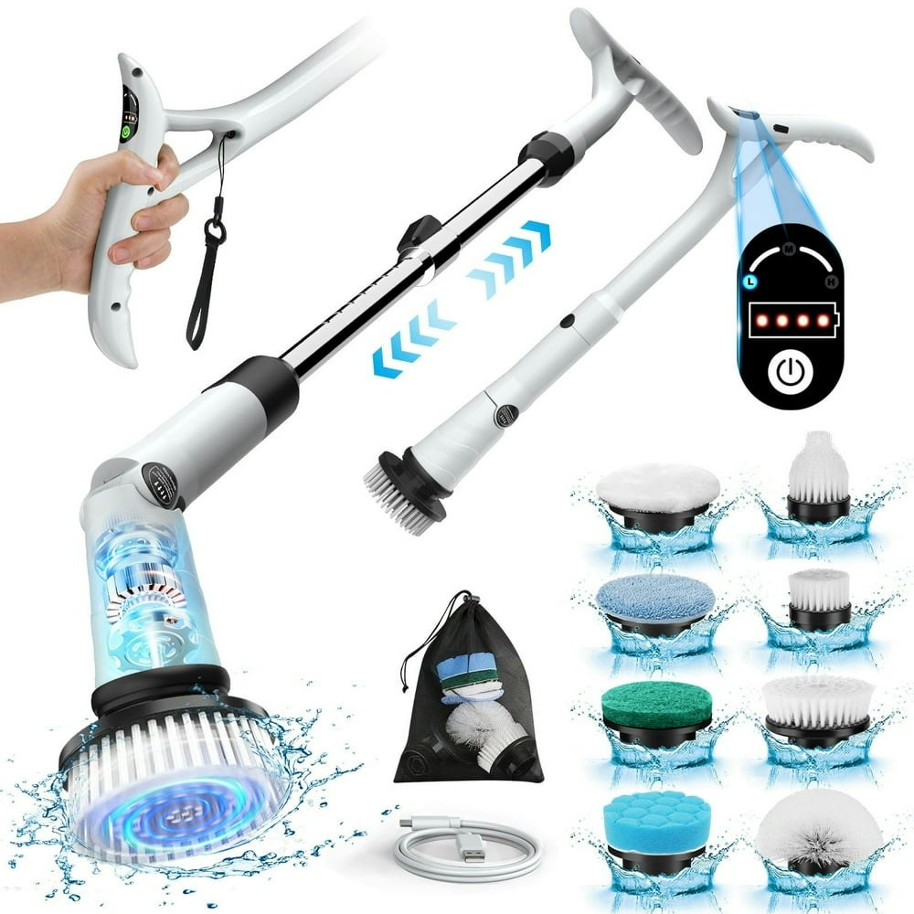 Amiluo Cordless Electric Spin Scrubber with Adjustable Handle and 8 Replaceable Heads: $36.99 Amiluo Cordless Electric Spin Scrubber with Adjustable Handle and 8 Replaceable Heads: $36.99