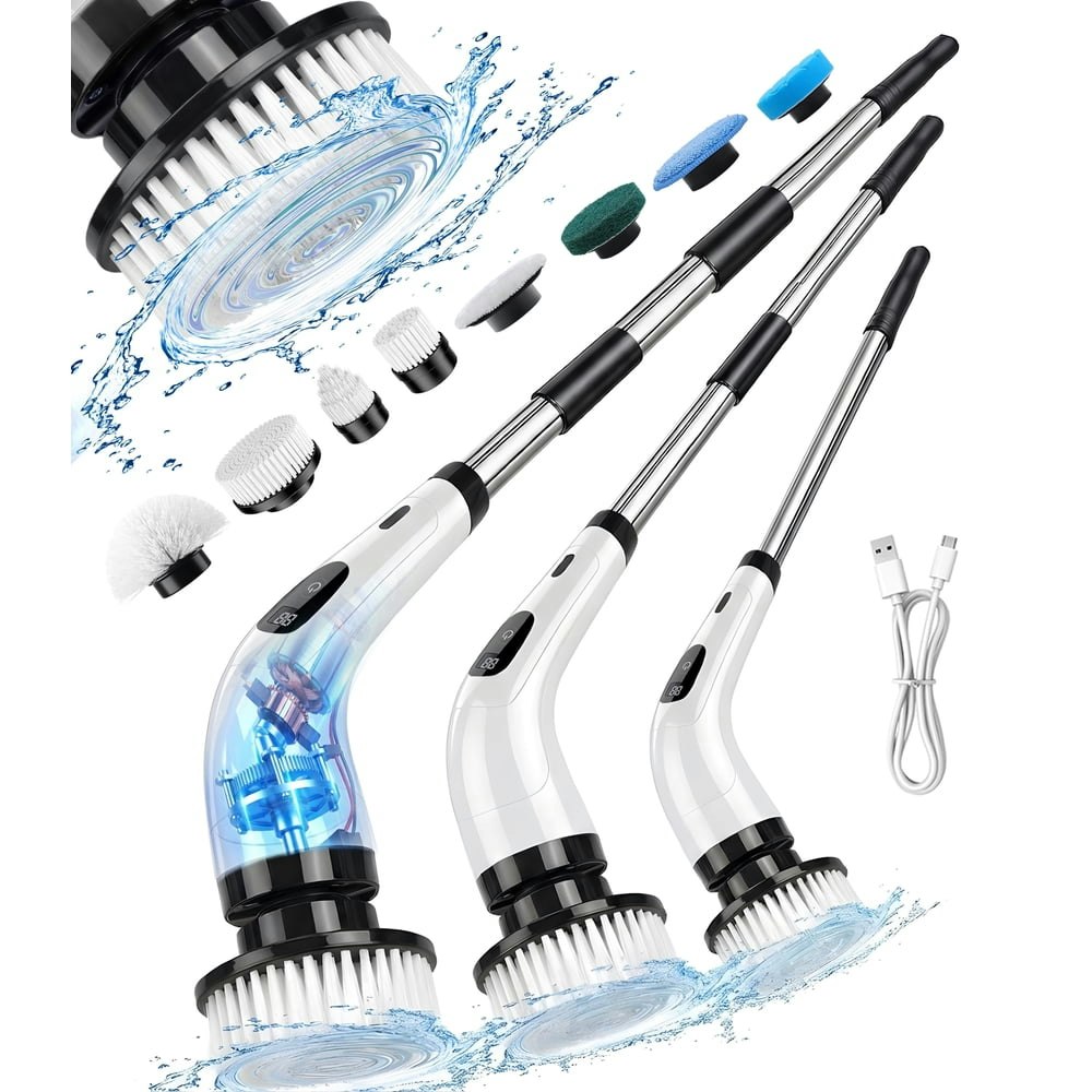 FVSA Cordless Electric Spin Scrubber 8-Head Set: $22.99 FVSA Cordless Electric Spin Scrubber 8-Head Set: $22.99