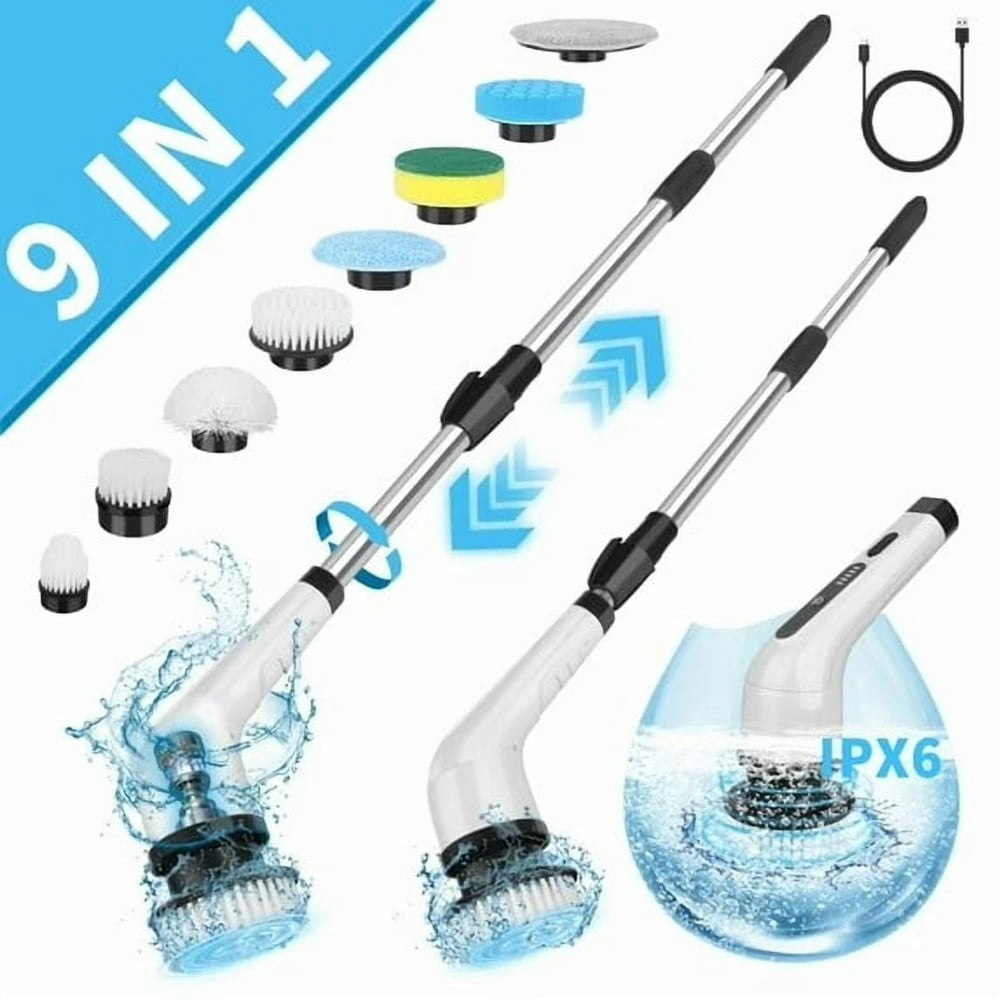Phancir Electric Spin Scrubber with 9 Brush Heads: $19.99 Phancir Electric Spin Scrubber with 9 Brush Heads: $19.99
