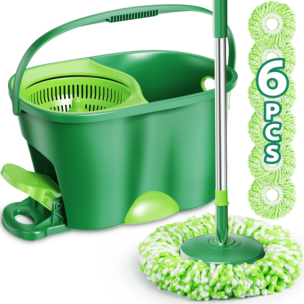 Myspri Spin Mop and Bucket System 6-Pack Refill Mop Pads: $35.89