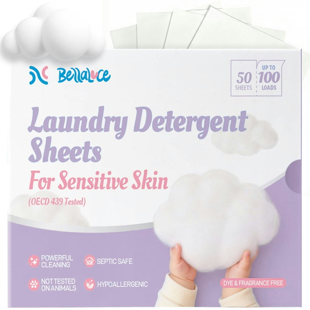 Bellaluce Unscented Laundry Detergent Sheets 100 Loads (50 Count): $12.69 Bellaluce Unscented Laundry Detergent Sheets 100 Loads (50 Count): $12.69