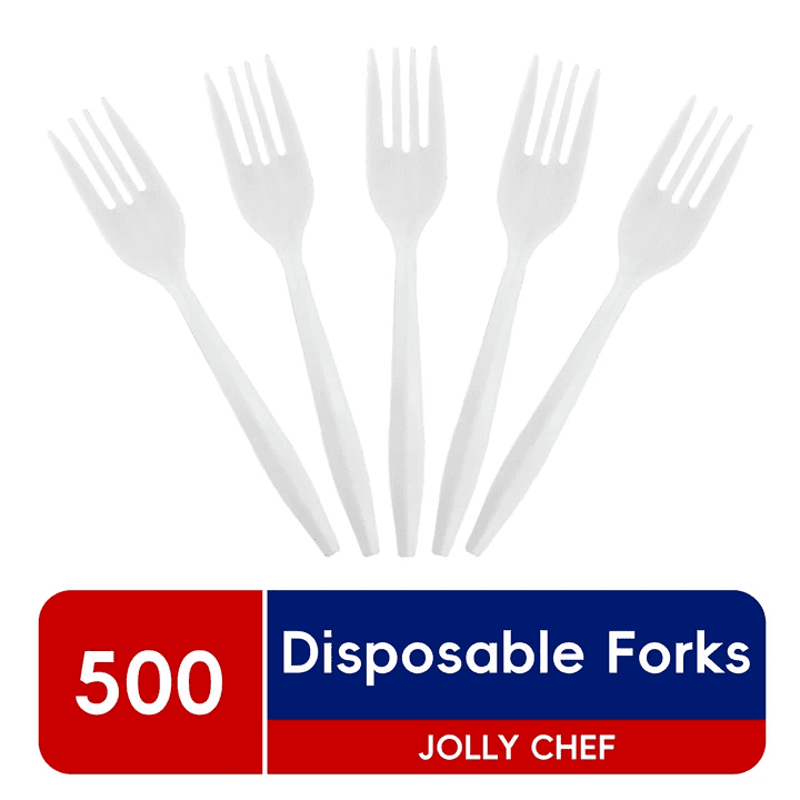 Jolly Chef White Plastic Forks 500-Count: $16.99
