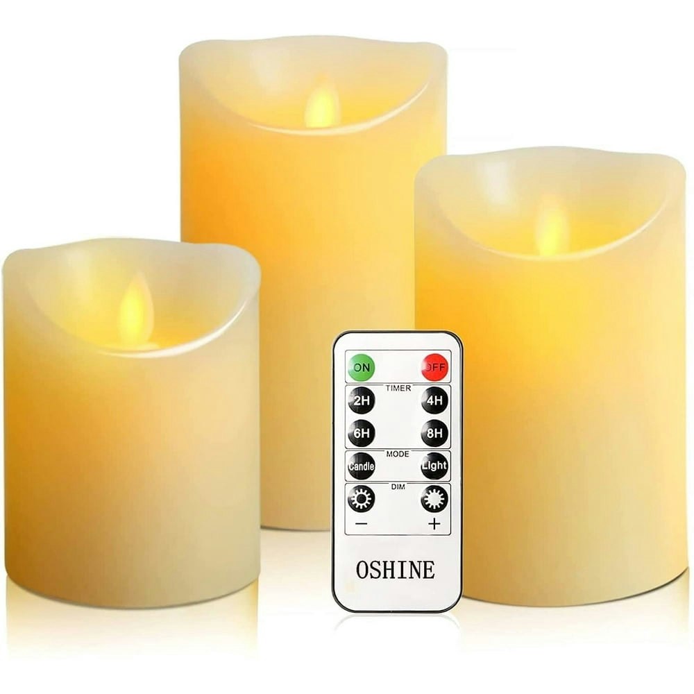 Oshine Flameless LED Pillar Candles with Remote and Timer 3-Pack: $16.99 Oshine Flameless LED Pillar Candles with Remote and Timer 3-Pack: $16.99