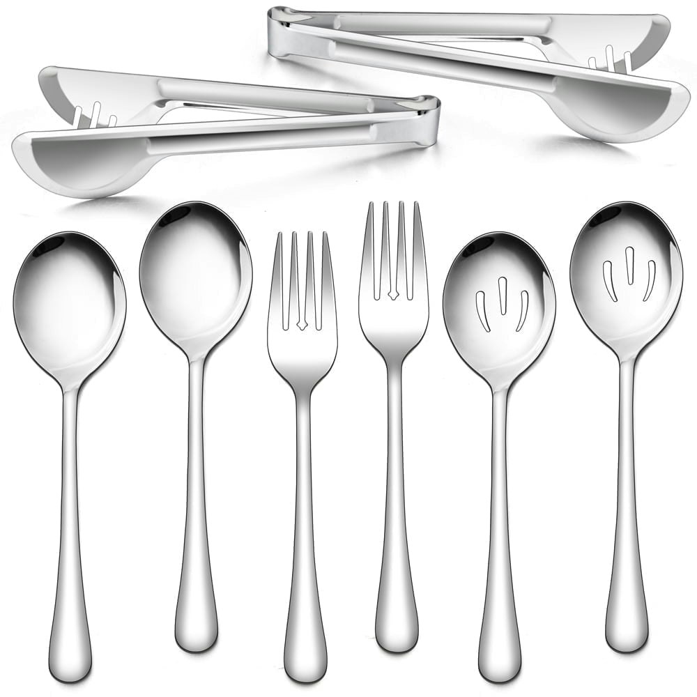 Walchoice Stainless Steel Serving Utensils Set 8-Piece: $13.49