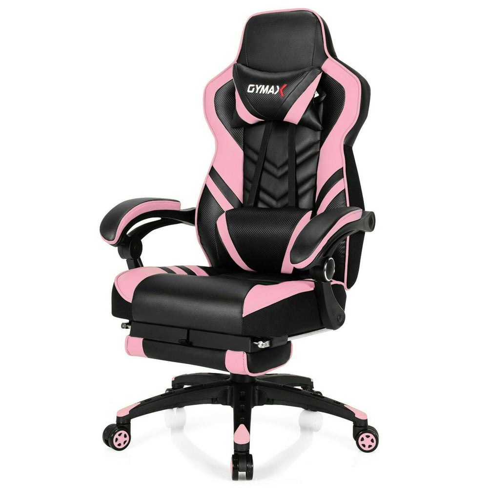Gymax Adjustable Swivel Gaming Chair with Footrest Pink: $226 Gymax Adjustable Swivel Gaming Chair with Footrest Pink: $226