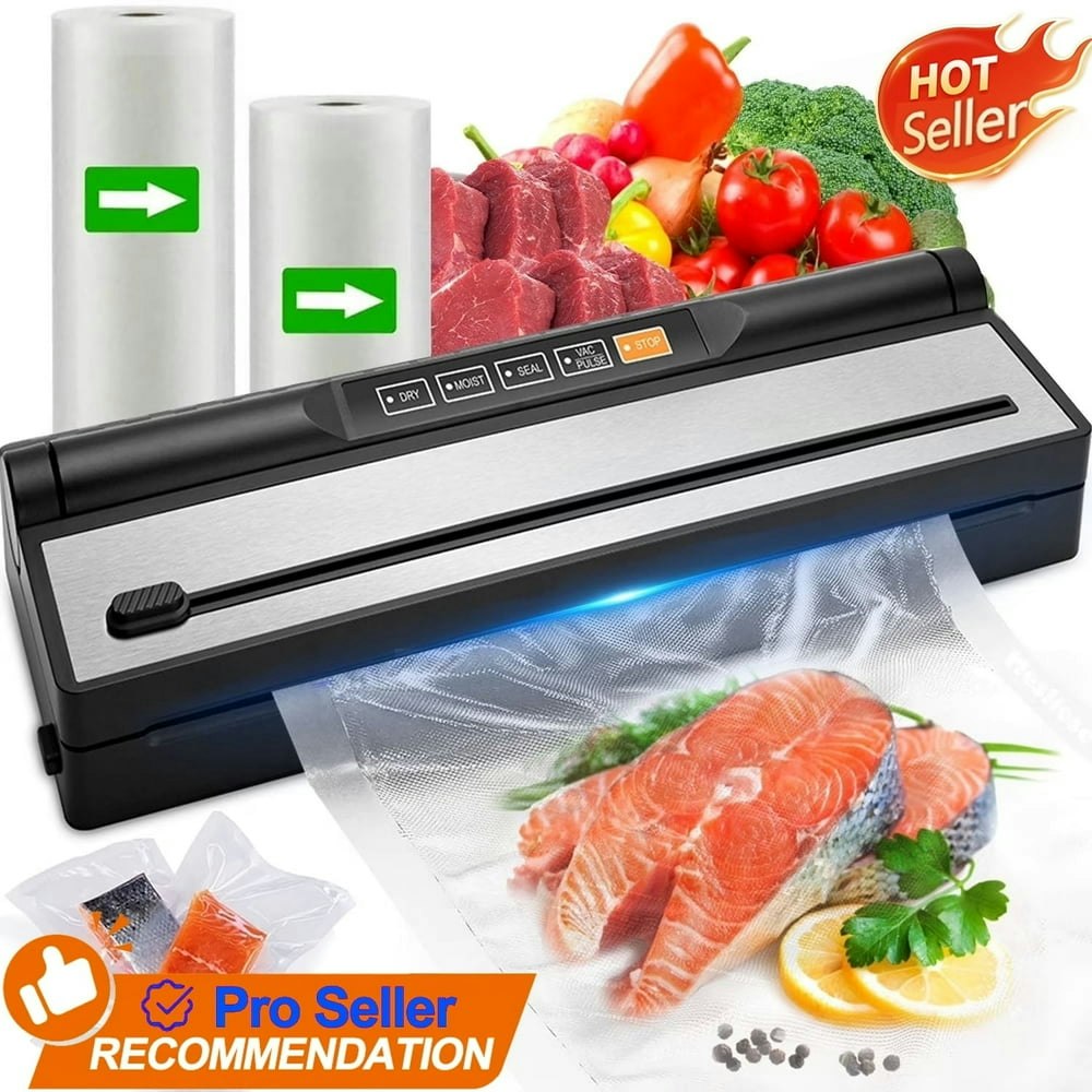 Food Vacuum Sealer Machine with Vacuum Sealer Bags 2-Roll Pack: $59.79 Food Vacuum Sealer Machine with Vacuum Sealer Bags 2-Roll Pack: $59.79