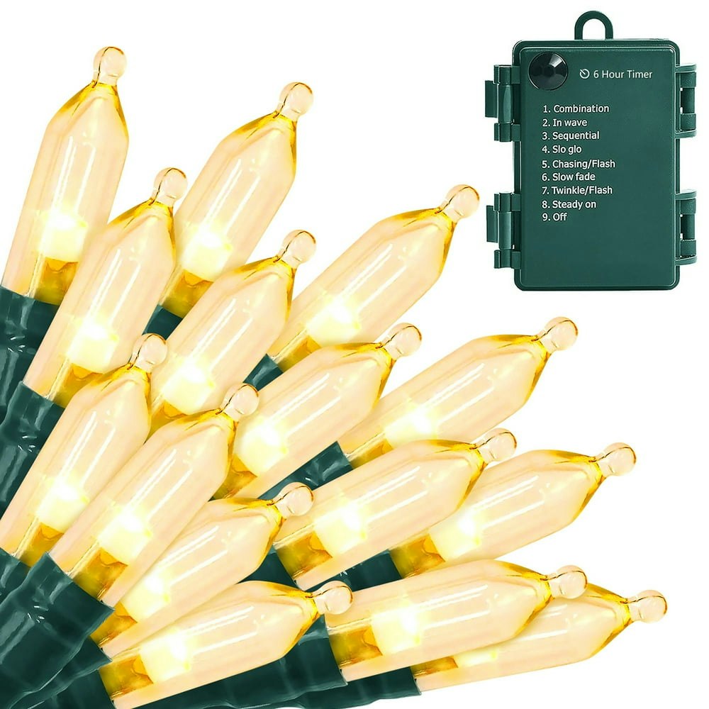 Asenek 18ft 50-LED Battery-Operated String Lights with Timer Warm White: $10 Asenek 18ft 50-LED Battery-Operated String Lights with Timer Warm White: $10