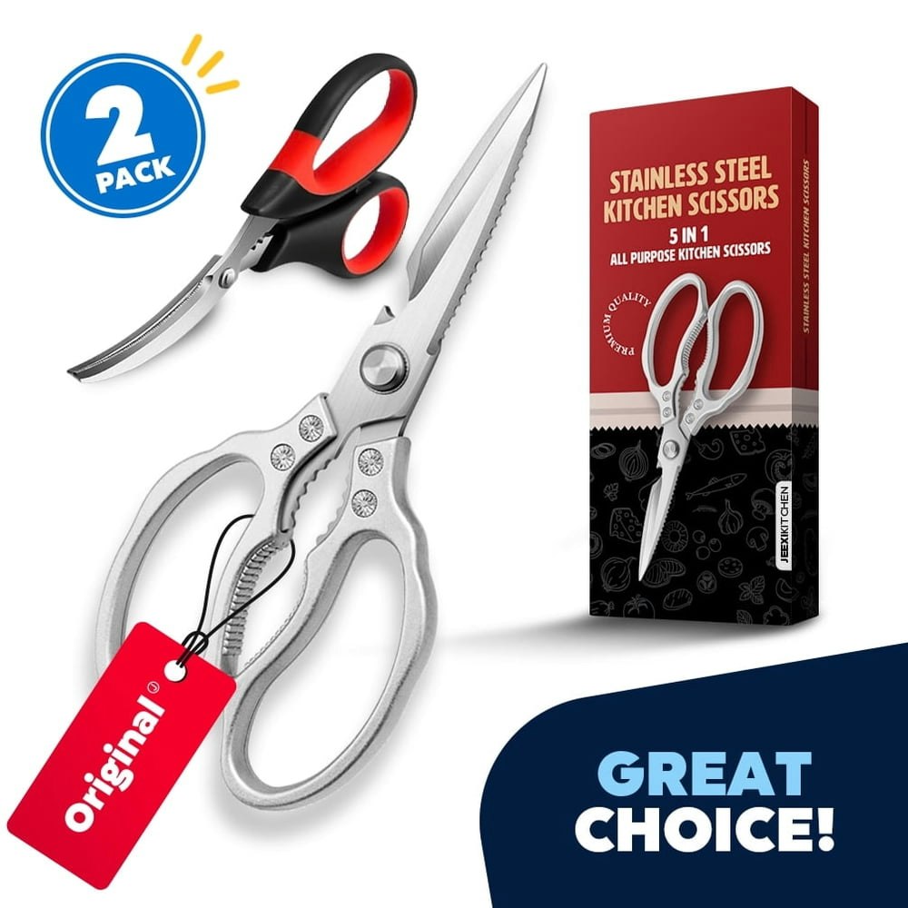 Jeexi Stainless Steel Kitchen Scissors 2-Pack: $12.49