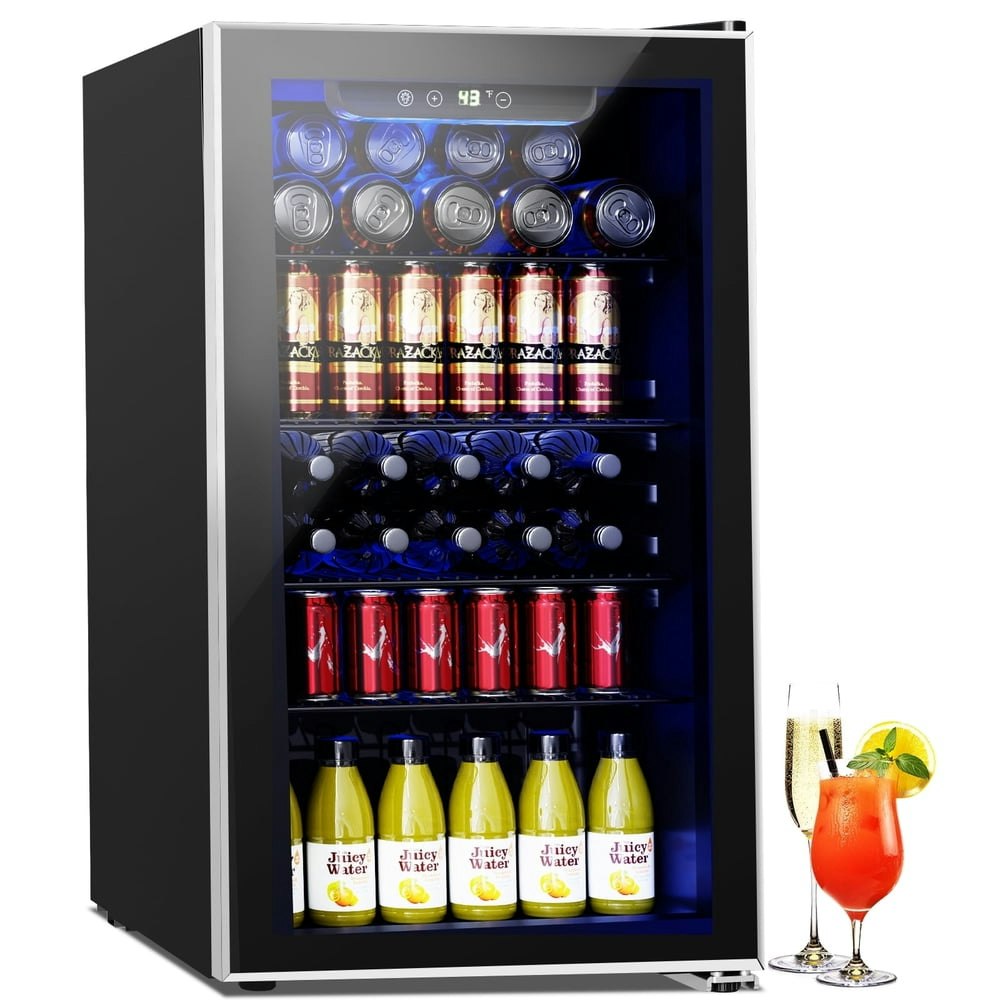 Auseo 126-Can Beverage Refrigerator with Glass Door: $195.59 Auseo 126-Can Beverage Refrigerator with Glass Door: $195.59
