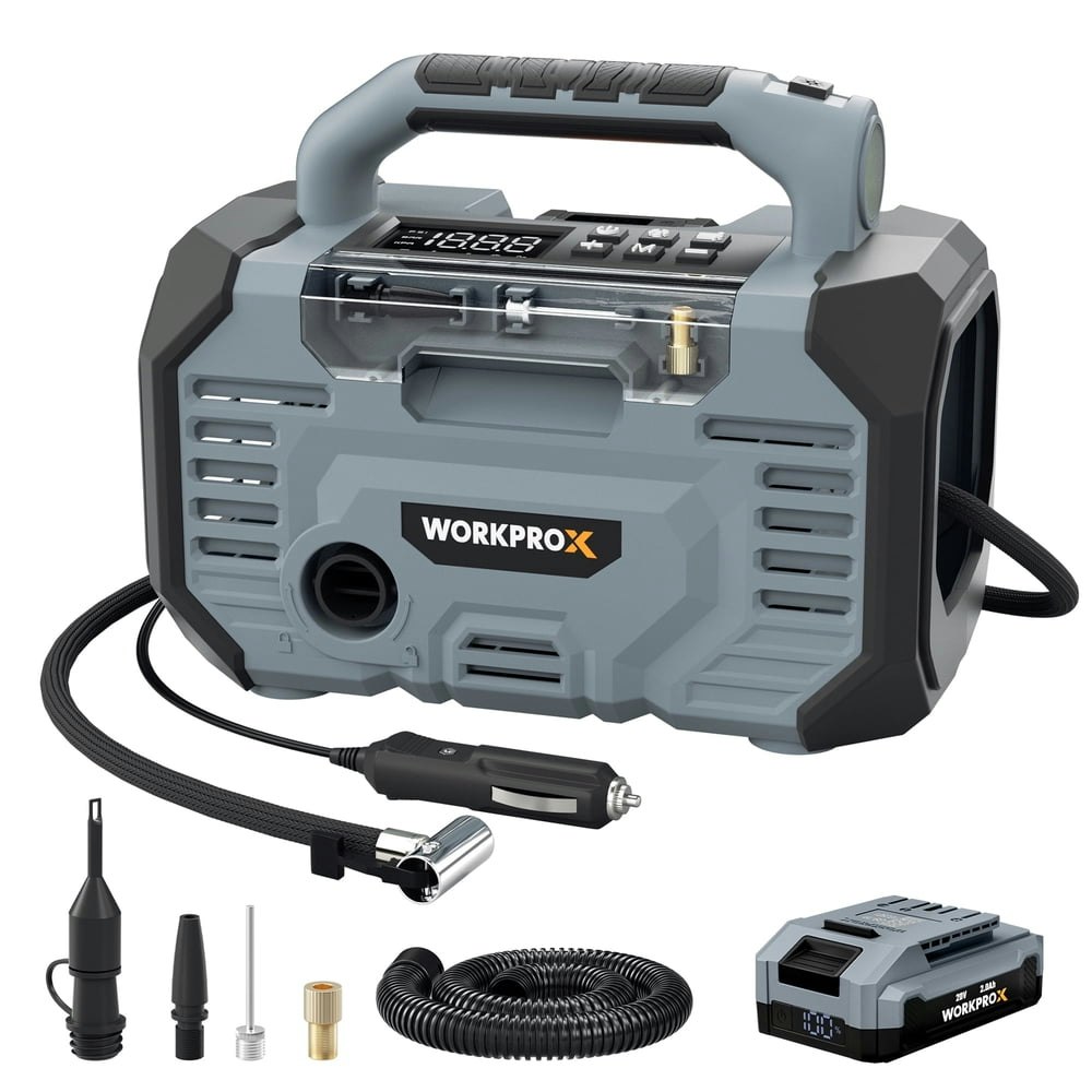 Workprox 150-PSI Portable Tire Inflator Air Compressor: $59.99 Workprox 150-PSI Portable Tire Inflator Air Compressor: $59.99