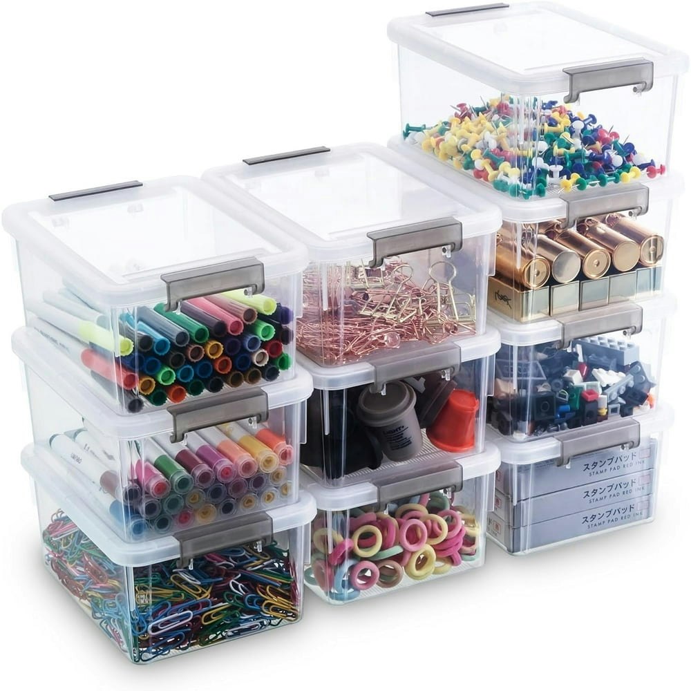 1.3 Qt Small Storage Bin with Lid 10-Pack: $29.87