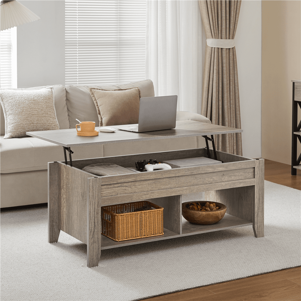 Yaheetech 39.5" Lift Top Coffee Table with Storage and 2 Open Shelves: $73.59 Yaheetech 39.5" Lift Top Coffee Table with Storage and 2 Open Shelves: $73.59