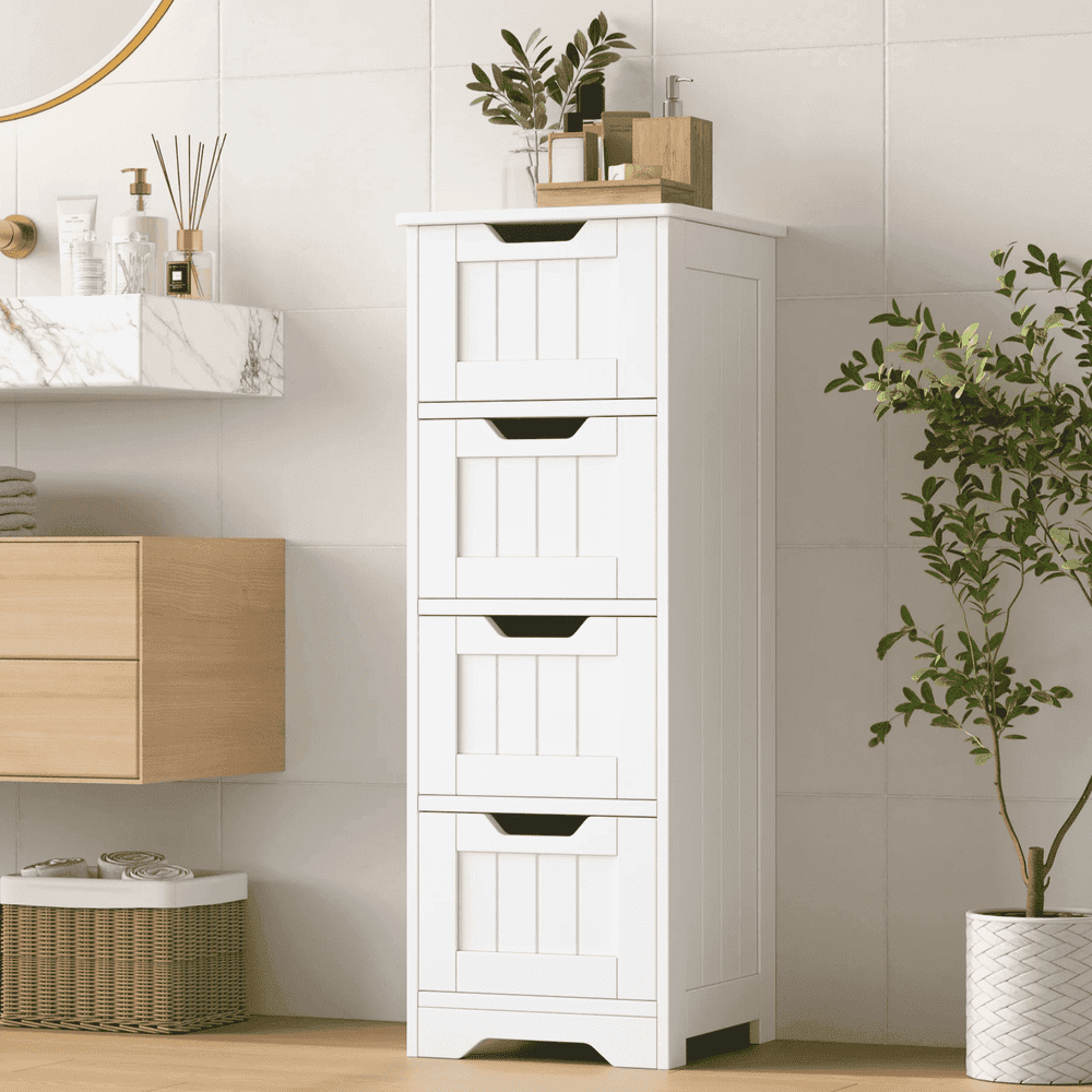 Homfa Bathroom Storage Cabinet with 4 Drawers: $59.69