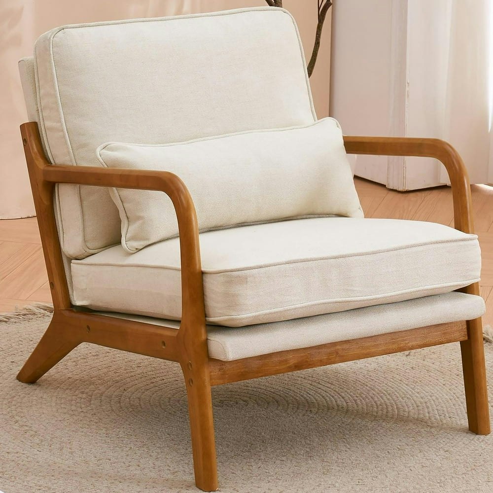 UBesGoo Modern Linen Upholstered Arm Chair Beige: $112.99 UBesGoo Modern Linen Upholstered Arm Chair Beige: $112.99