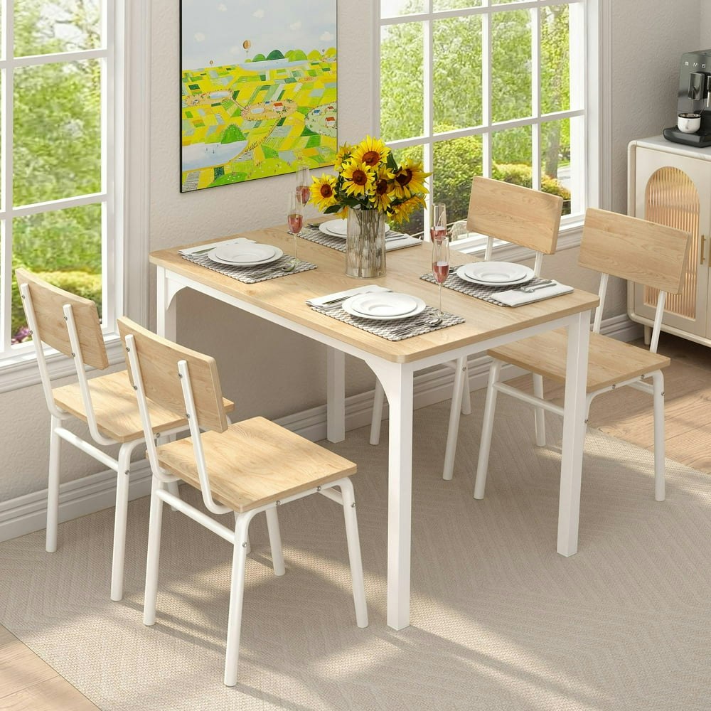 Paproos Dining Table Set with 4 Chairs for 4: $98.99 Paproos Dining Table Set with 4 Chairs for 4: $98.99