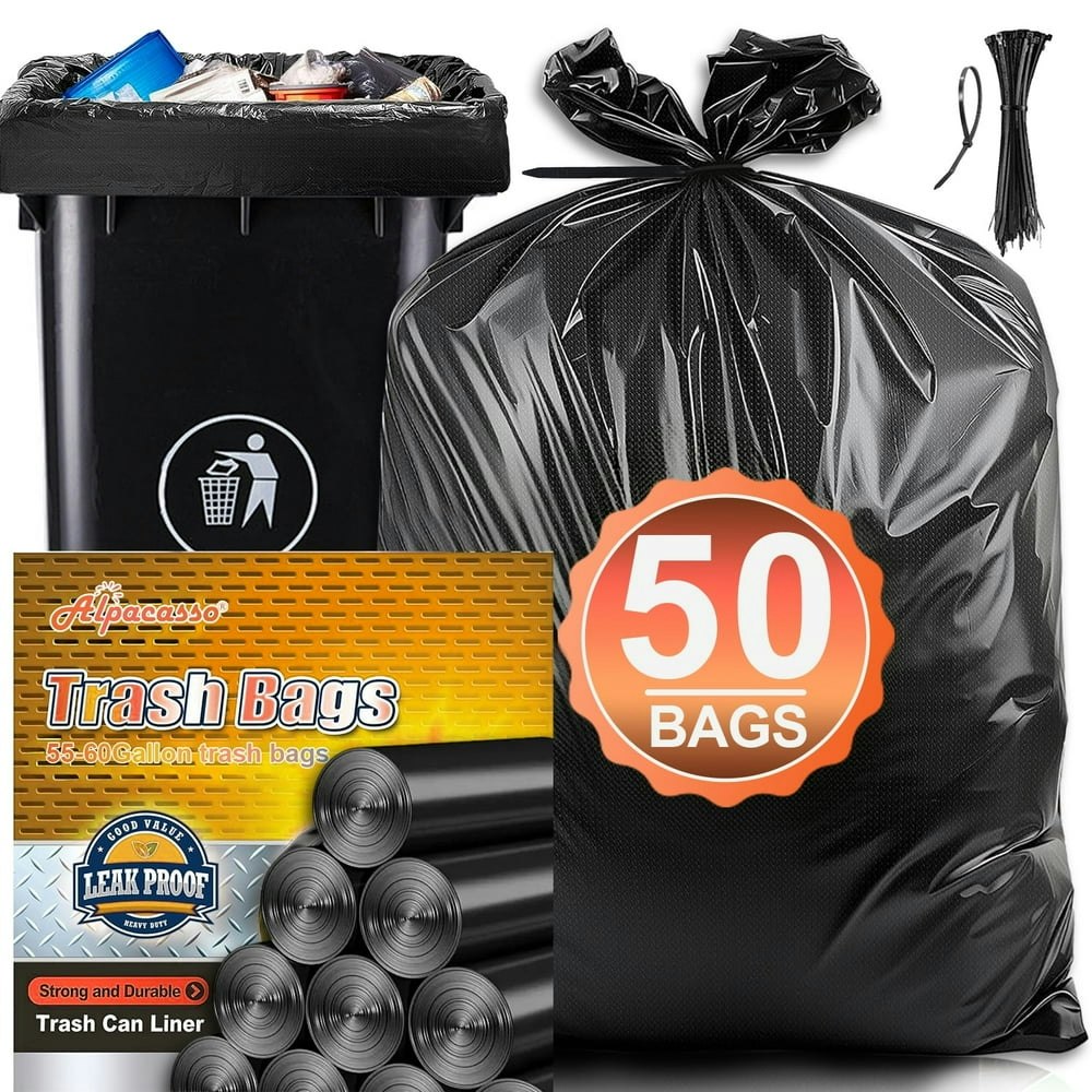 55 Gallon Heavy Duty Trash Bags 50-Count: $17.69 55 Gallon Heavy Duty Trash Bags 50-Count: $17.69