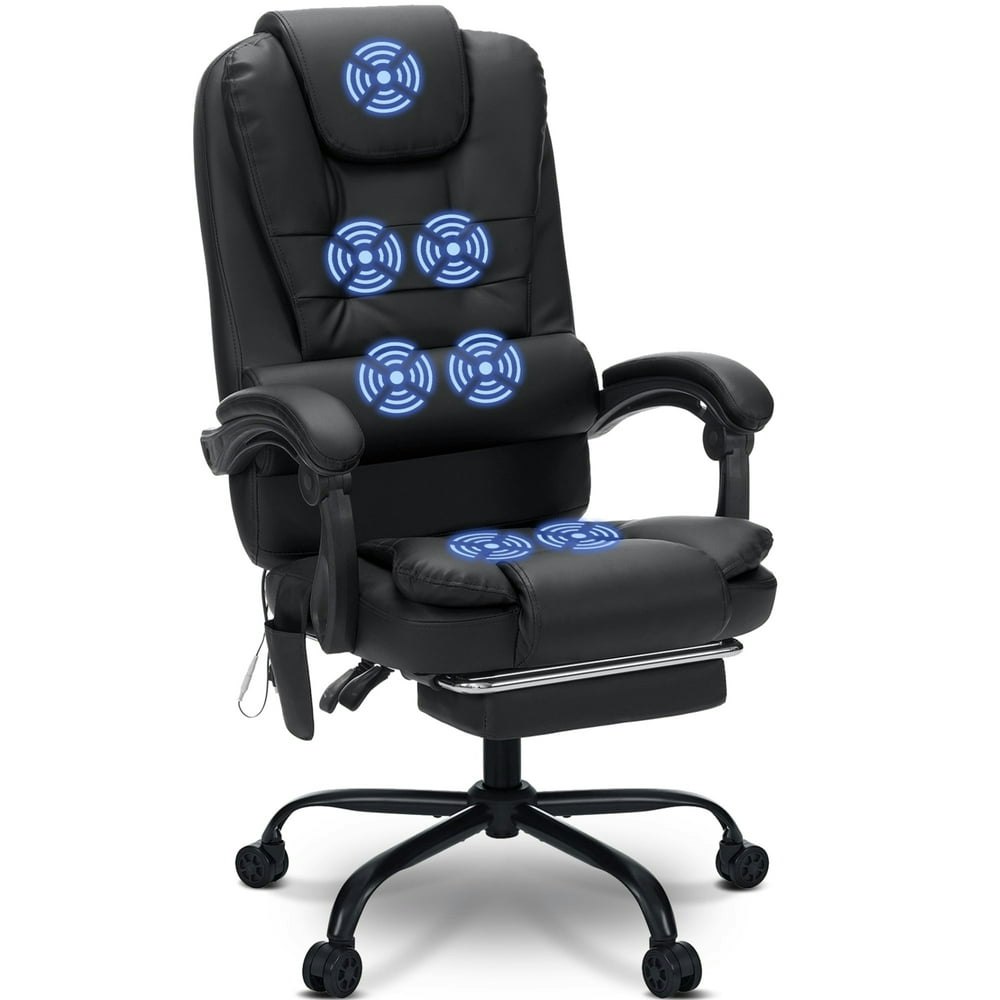 Hoffree Executive High-Back Leather Office Chair with Footrest and Massage: $129.99 Hoffree Executive High-Back Leather Office Chair with Footrest and Massage: $129.99