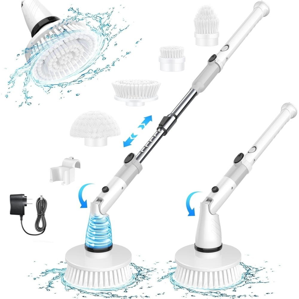 SZRSTH Electric Spin Scrubber Cordless Cleaning Brush 4-Heads with Extension Handle: $29.89 SZRSTH Electric Spin Scrubber Cordless Cleaning Brush 4-Heads with Extension Handle: $29.89