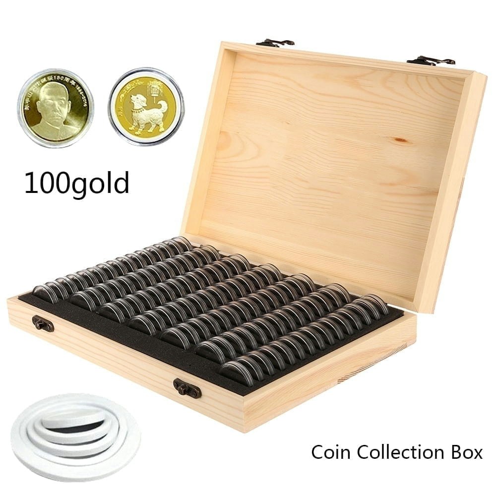Keyohome Wooden Coin Storage Box for 100 Coins: $18.89