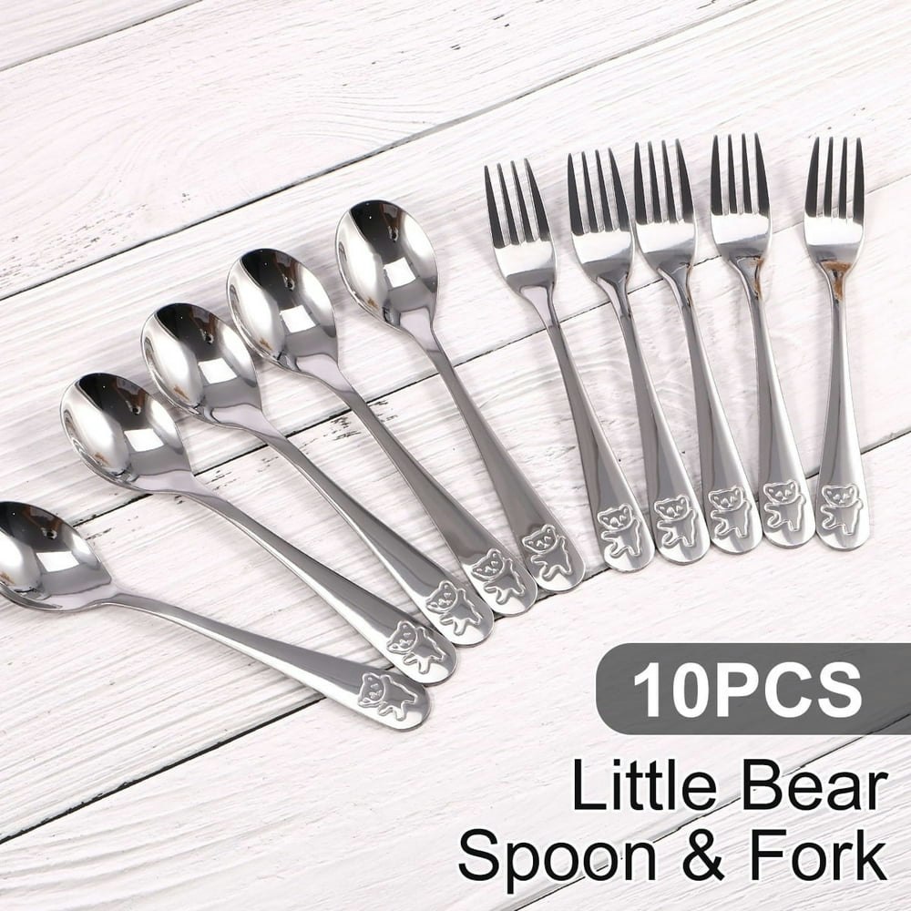 Tcwhniev Kids Stainless Steel Silverware Set 10-Piece: $10