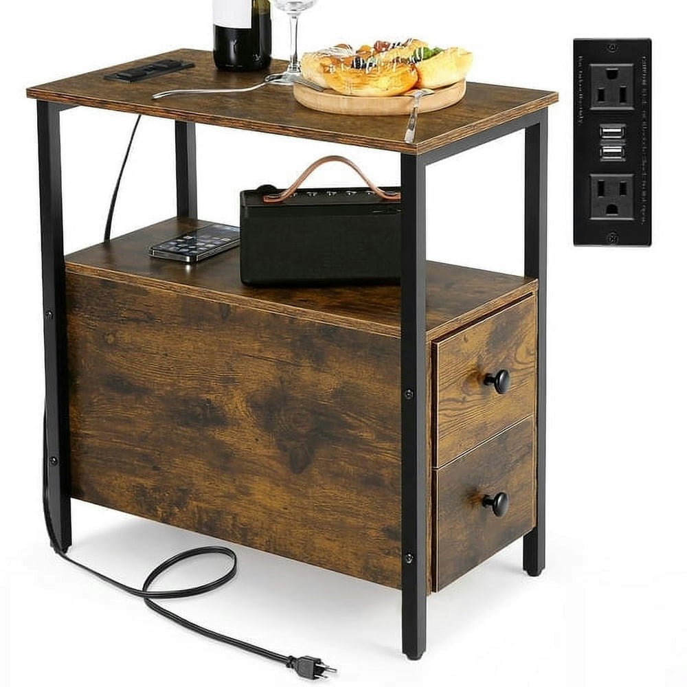 Devo 3-Tier End Table with Drawers and Charging Station: $68.69 Devo 3-Tier End Table with Drawers and Charging Station: $68.69