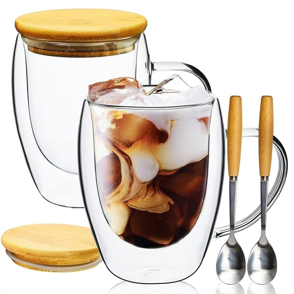 Paracity 12oz Insulated Glass Mug 2-Piece Set with Bamboo Lid and Spoon: $13.39 Paracity 12oz Insulated Glass Mug 2-Piece Set with Bamboo Lid and Spoon: $13.39