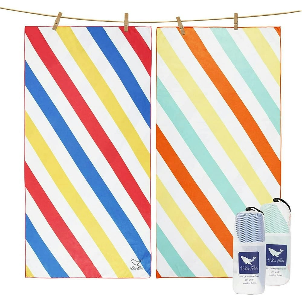 Whale Flotilla Microfiber Beach Towel 2-Pack 30x60 Inch: $9.99