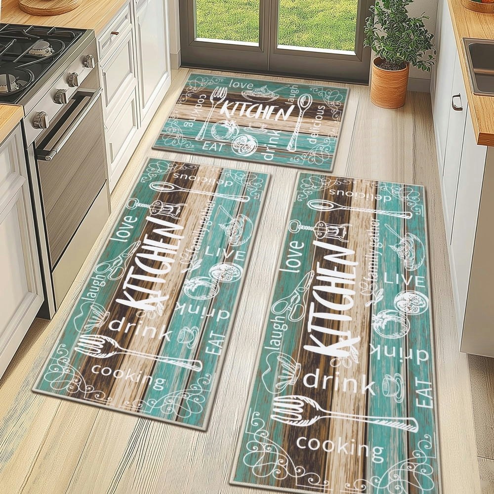 MeyJey 3-Piece Non-Slip Washable Kitchen Rug Set: $31.48 MeyJey 3-Piece Non-Slip Washable Kitchen Rug Set: $31.48