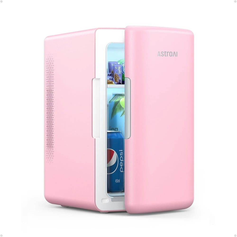 AstroAI Pink 6-Liter Mini Fridge 8-Can Portable Cooler and Warmer: $39.99