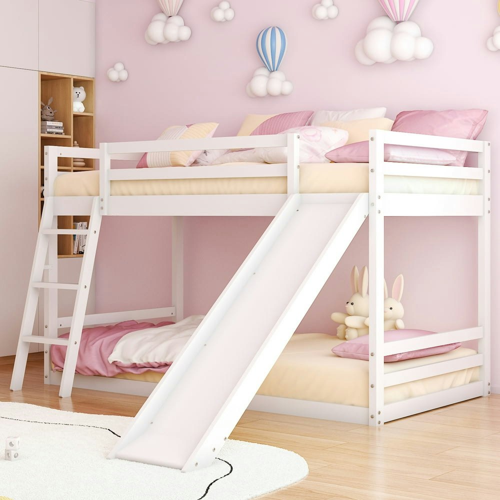 Zimtown Twin-Over-Twin Bunk Bed with Slide: $206.99