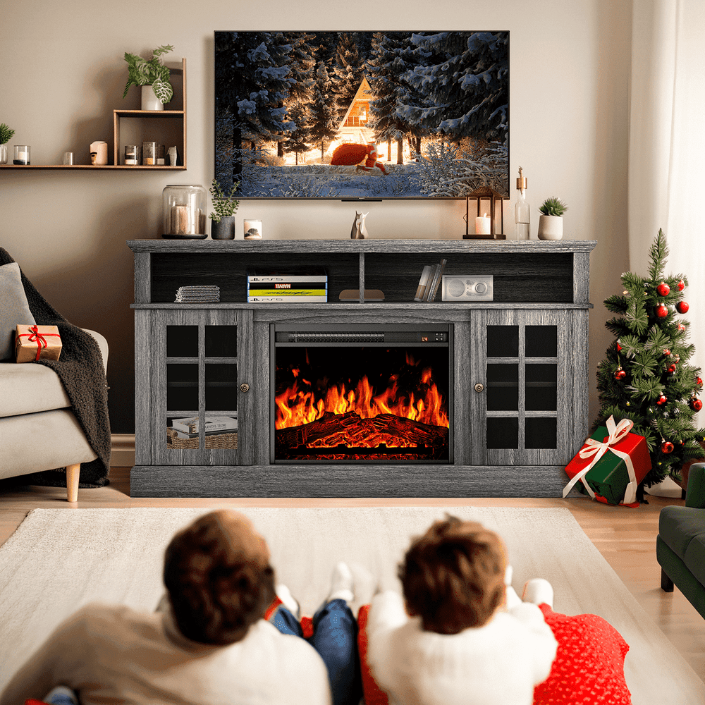 Electric Fireplace TV Stand for 75" TVs with 23" Fireplace: $269.68