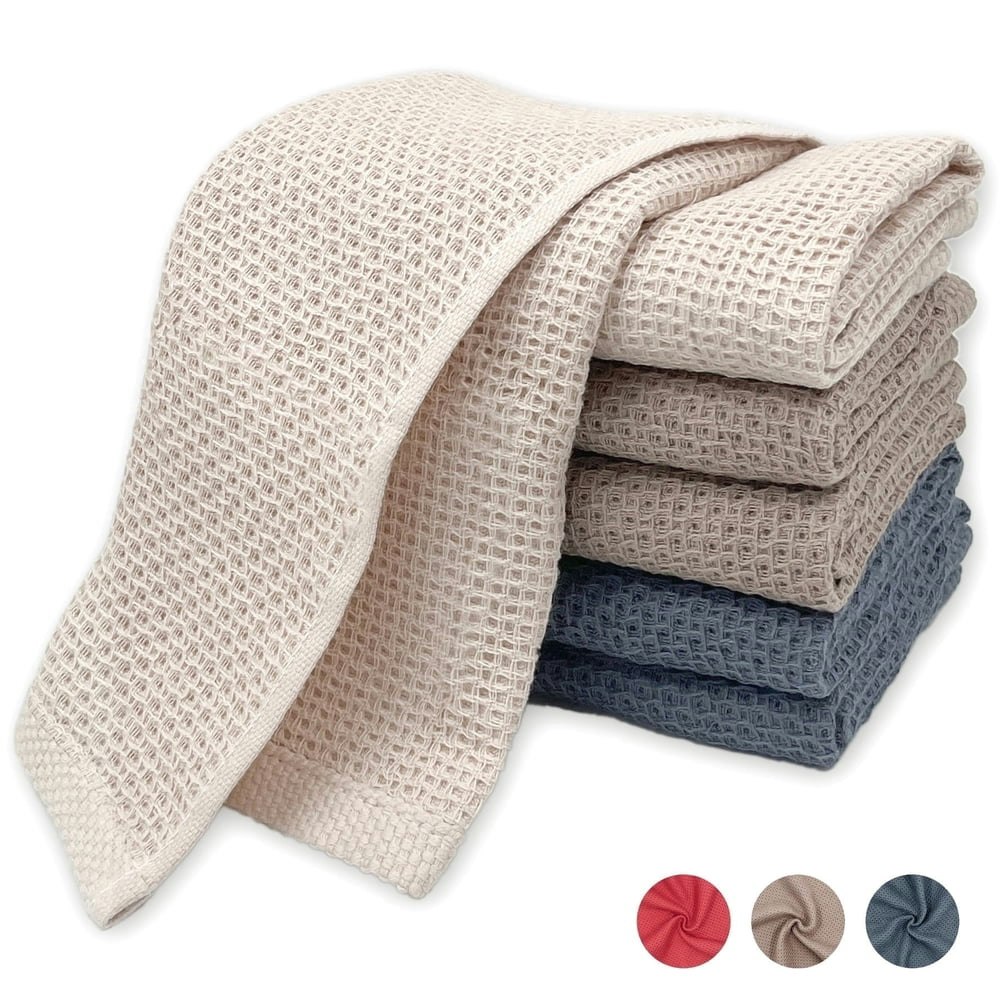 Homieway 100% Cotton Waffle Weave Dish Towels 6-Pack: $8.99