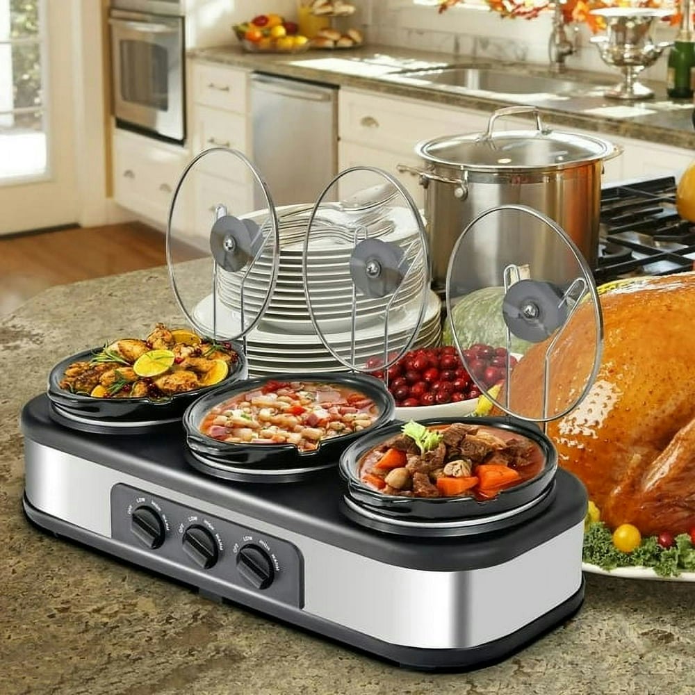 Cozy Home 4.5 Qt 3-Basin Stainless Steel Slow Cooker: $59.99 Cozy Home 4.5 Qt 3-Basin Stainless Steel Slow Cooker: $59.99