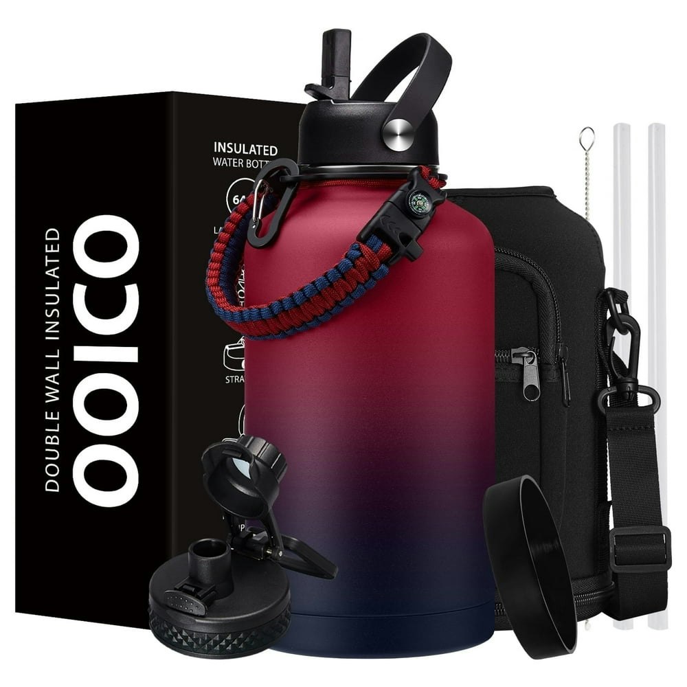 Ooico 64oz Insulated Water Bottle with Straw and Spout Lid: $31.69 Ooico 64oz Insulated Water Bottle with Straw and Spout Lid: $31.69