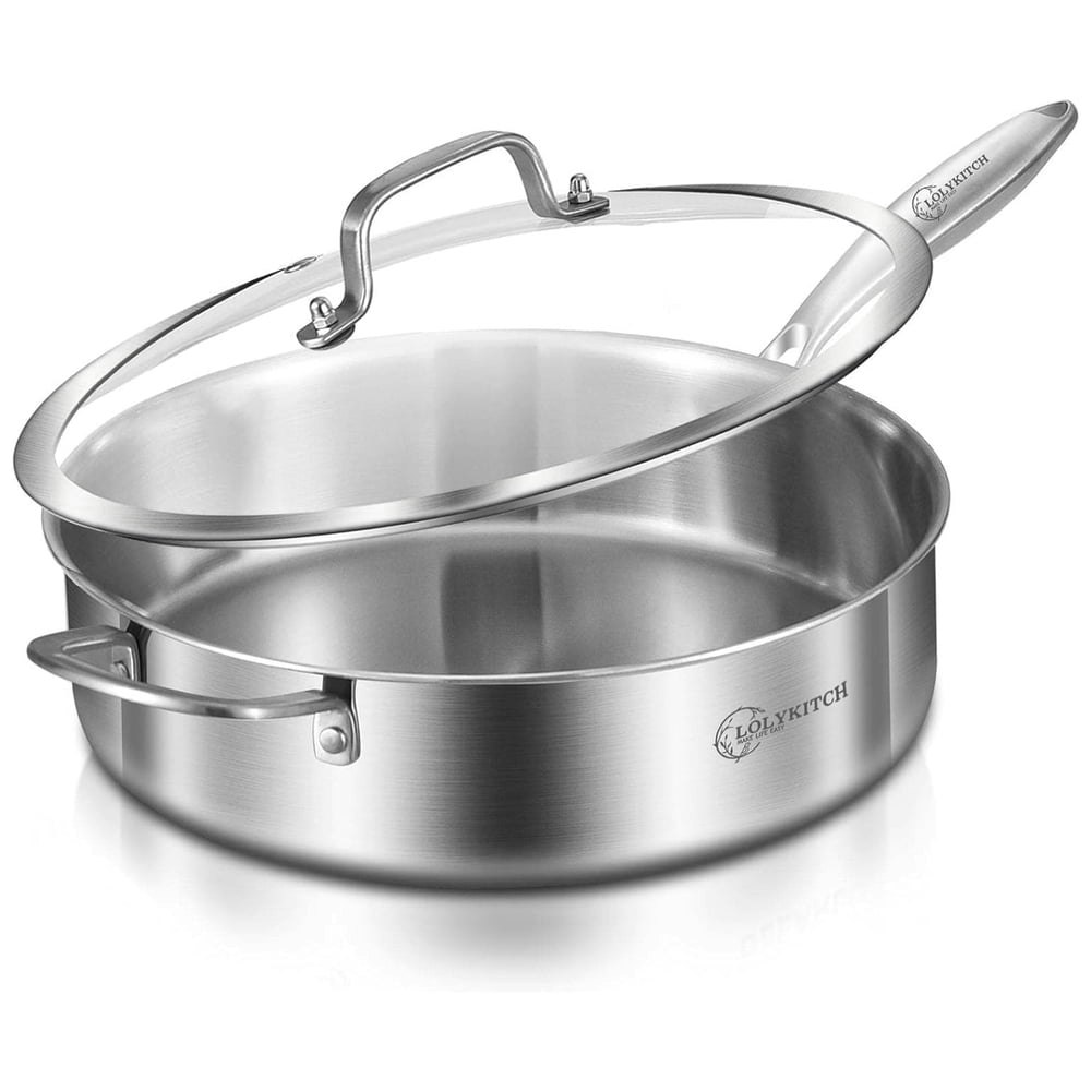 Lolykitch 6-Quart Tri-Ply Stainless Steel Sauté Pan: $35.99