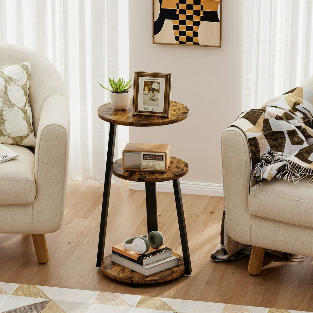 Biemlerfn 3-Tier Round End Side Table: $37.99 Biemlerfn 3-Tier Round End Side Table: $37.99