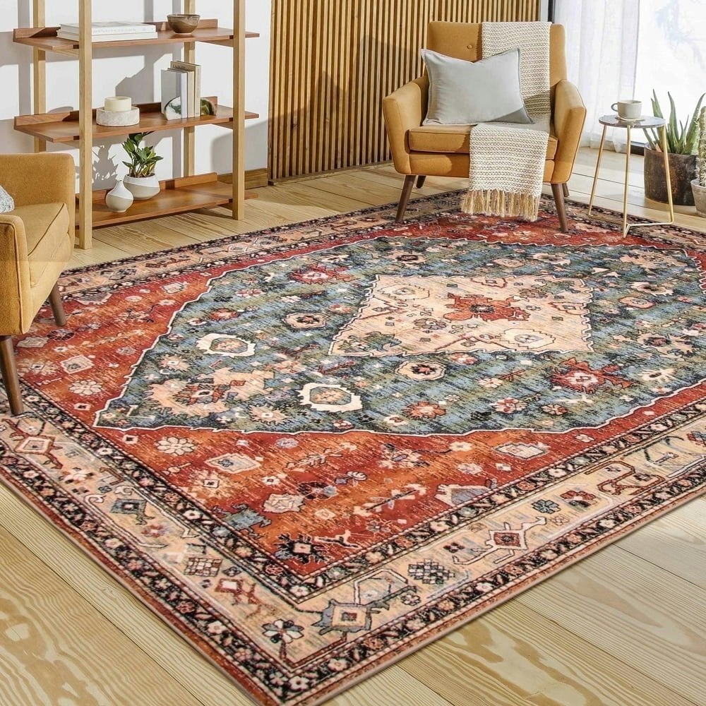 Wonnitar 6'x9' Boho Tribal Washable Area Rug: $71.99 Wonnitar 6'x9' Boho Tribal Washable Area Rug: $71.99