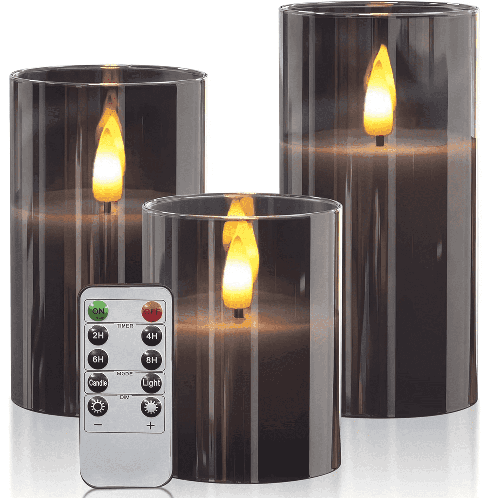 Hidawn Flameless LED Pillar Candles with Remote and Timer 3-Pack 4"x5"x6": $16.99 Hidawn Flameless LED Pillar Candles with Remote and Timer 3-Pack 4"x5"x6": $16.99