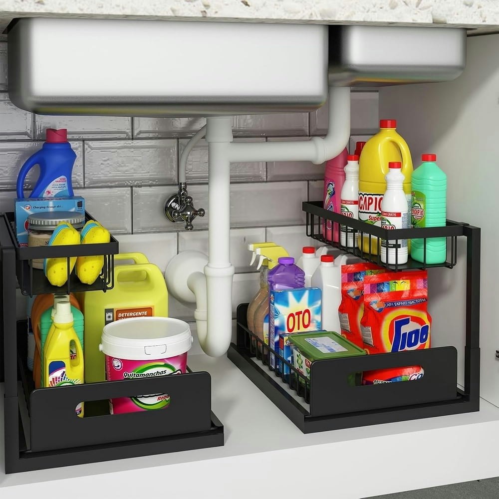 Under Sink Pull-Out Cabinet Organizer 2-Pack: $26.99 Under Sink Pull-Out Cabinet Organizer 2-Pack: $26.99