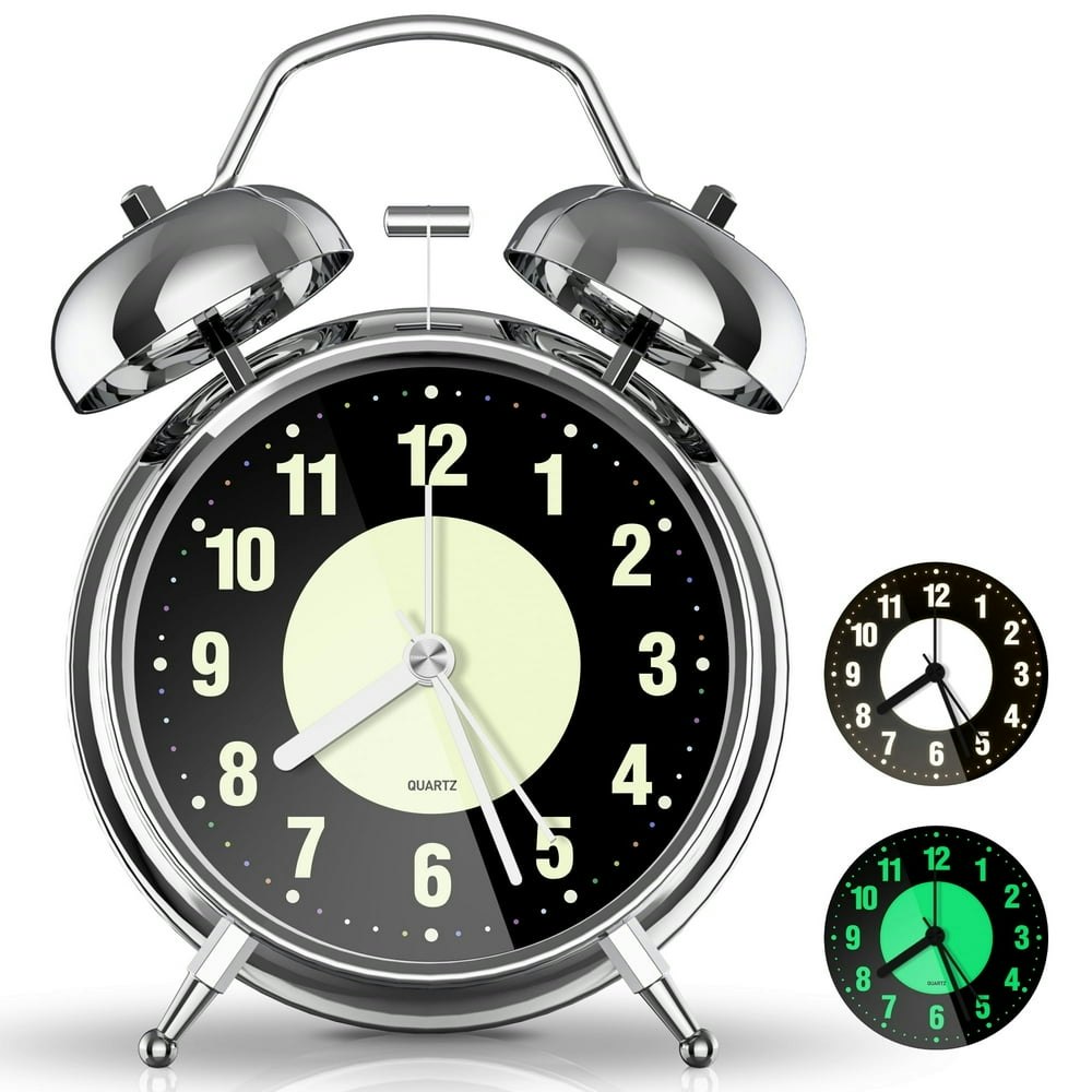 Super Loud Twin Bell Alarm Clock 4-Inch: $10.89